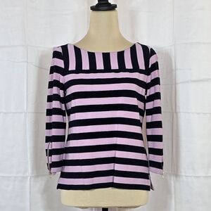 💛 2 / $30 SALE  Talbots Black and Lavender Striped Top